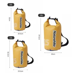 Sac étanche NATUREHIKE : randonnée, natation, ruisseau avec une capacité de 10/15/25 L